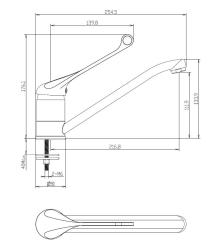 Aquanello Medic Кухненска смесителна батерия с дълга дръжка  Хром CR-1007-MD