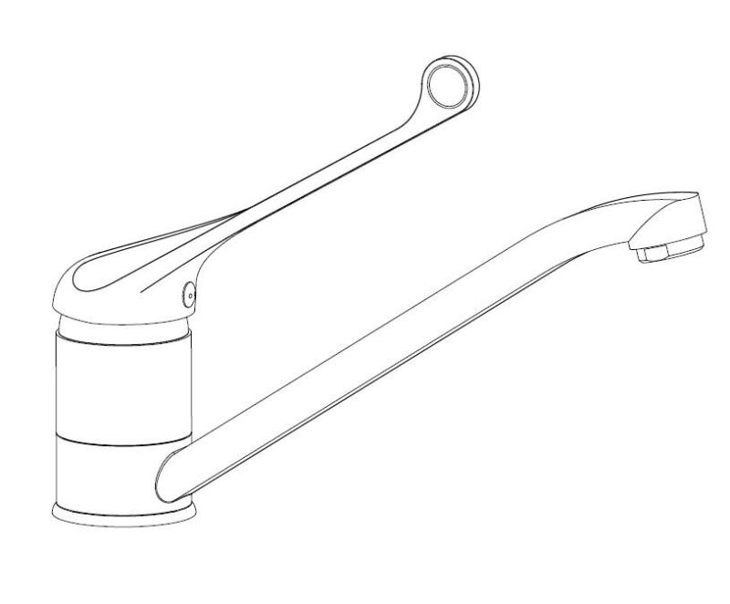 Aquanello Medic Кухненска смесителна батерия с дълга дръжка  Хром CR-1007-MD