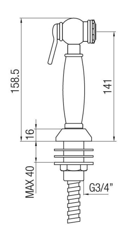 PB Носталгична изтегляща се ръчна душ-глава за кухня, класически дизайн от неръждаема стомана