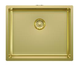 Pure.Sink Comfort PVD златна мивка 50x40 см, радиус 10 мм, за вграждане, за вграждане в плот и за монтаж върху плот PCM5040-60