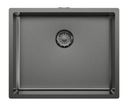 Pure.Sink Comfort Мивка с PVD покритие в цвят „Gun metal“, 50x40 см, радиус 10 мм, за вграждане, за вграждане в плот и за монтаж върху плот PCM5040-61