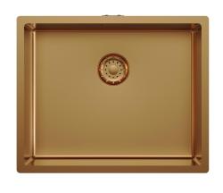 Pure.Sink Comfort Медна мивка с PVD покритие, 50x40 см, радиус 10 мм, за вграждане, за вграждане в плот и за монтаж върху плот PCM5040-62