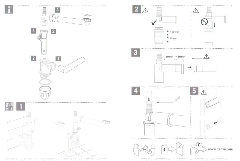 Franke Сифон спестяващ място, с връзка за съдомиялна машина Spazio 112.0551.361