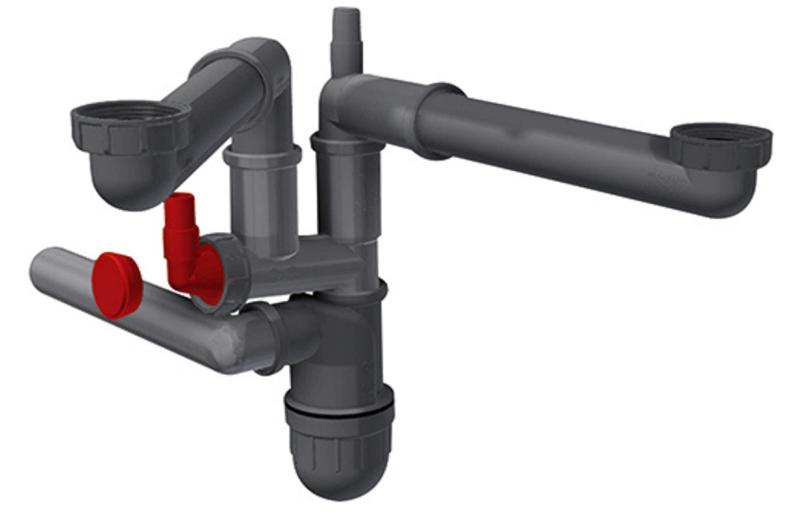 Franke  Сифон спестяващ място за кухненски мивка с 2 корита Spazio 2 2269