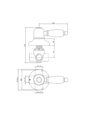Huber Croisette Превключващ кран Хром 1/2 653.CS01H.CR