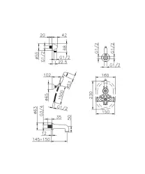 Huber Croisette Вграден комплект за баня с хромиран смесител 915.CS01H.CR