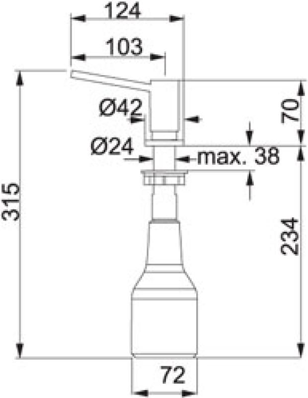 Franke Firenze Вграден диспенсър за сапун, неръждаема стомана 119.0081.210