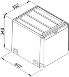 Франке Cube 40 система за отпадъци с ръчно управление, кофи 2 x 14 литра 1340039330