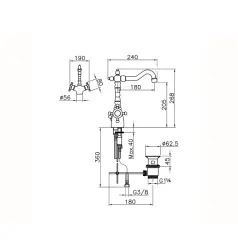 Huber Victorian Термостатичен смесител за умивалник Хром VTT5201021