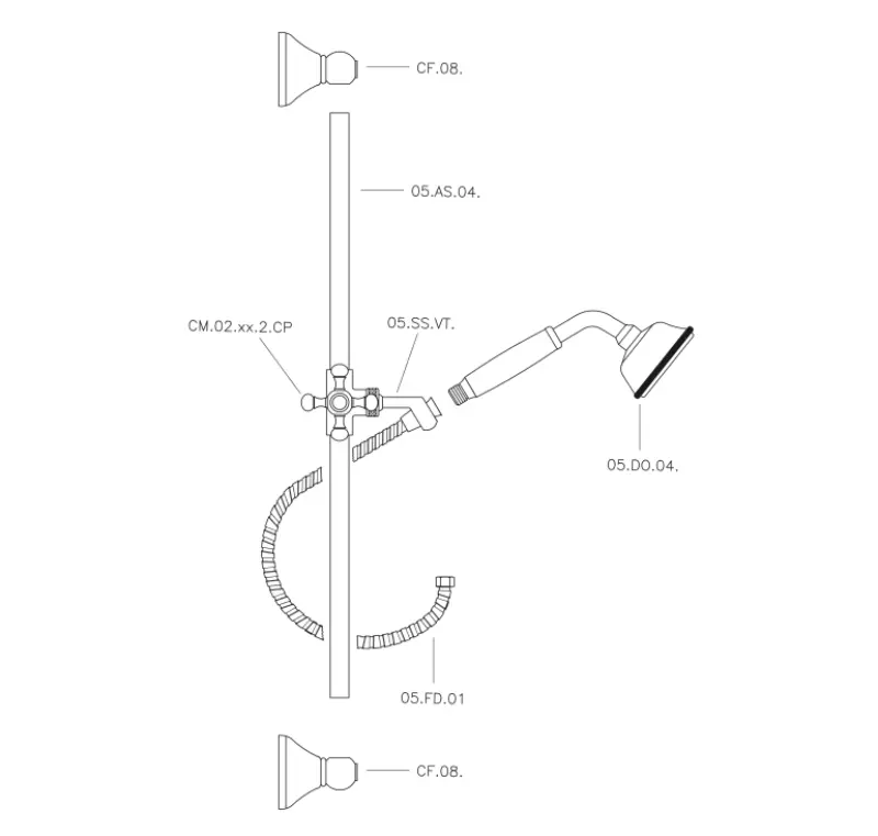 Хюбер Викториански комплект за плъзгаща се лента Хром 62.03H.CR