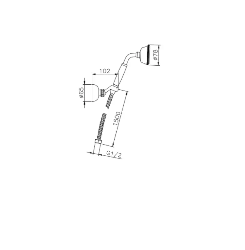 Хюбер Викторианска ръчна душ пита с окачване хром 63.03H.CR