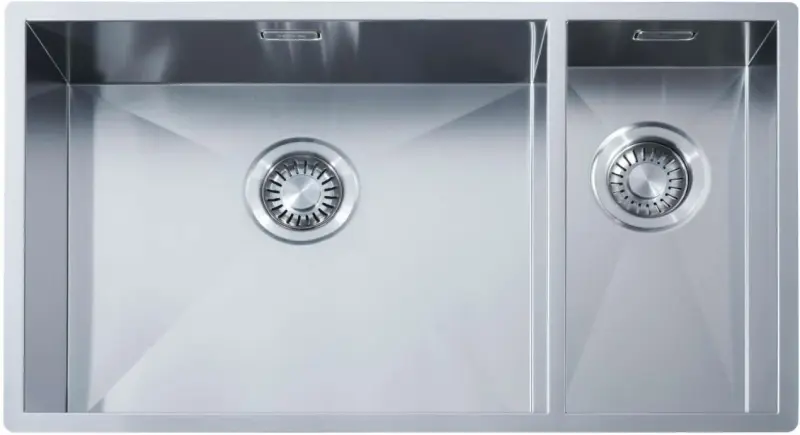 ABK Baronga Голяма мивка от неръждаема стомана 1,5 -  50x40+20x40 cm за монтаж под, над и на нивото на плота BAR5020FVI
