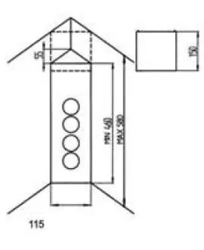 Indux Corner Енергиен стълб с 4 контакта Randaarde RVS 756