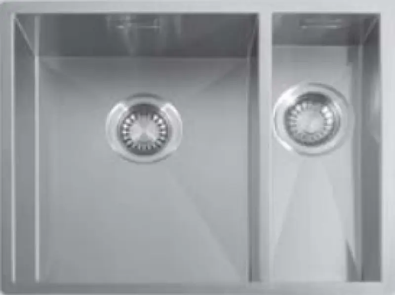 ABK Baronga Мивка от неръждаема стомана 1,5 34x40+15x40cm за вграждане под плота BAR3415f