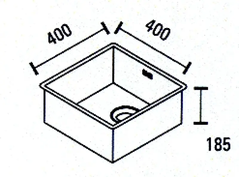 ABK Baronga Квадратна мивка от неръждаема стомана  40x40 cm за вграждане под плота BAR40F